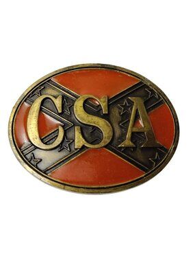 Mens CSA Oval Belt Buckle Antique Gold Finish